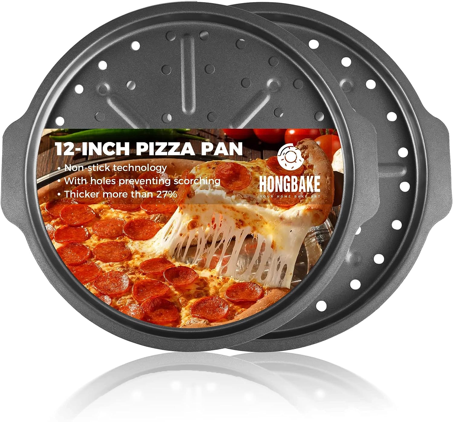 HONGBAKE Pizza Pan with Holes 12 Inch, Nonstick Pizza [...]