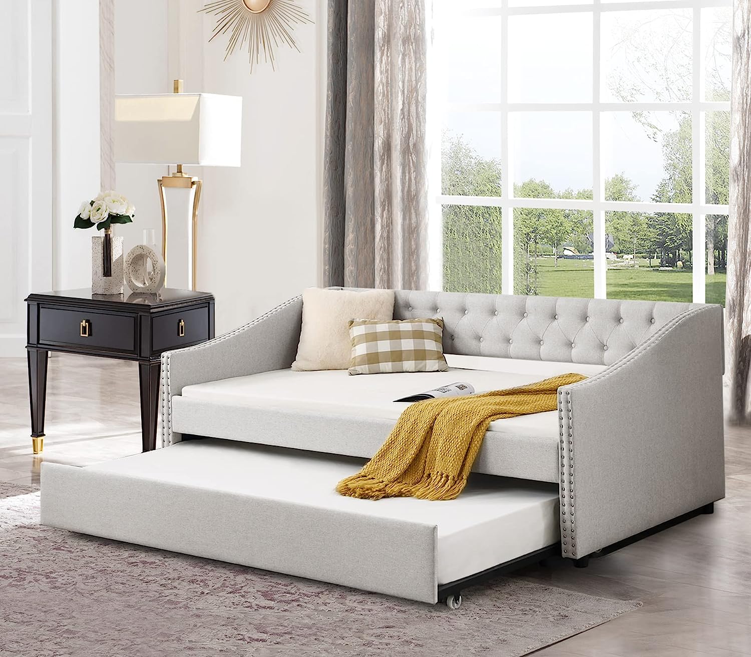 Upholstered Twin Size Daybed with Trundle, Day Bed [...]