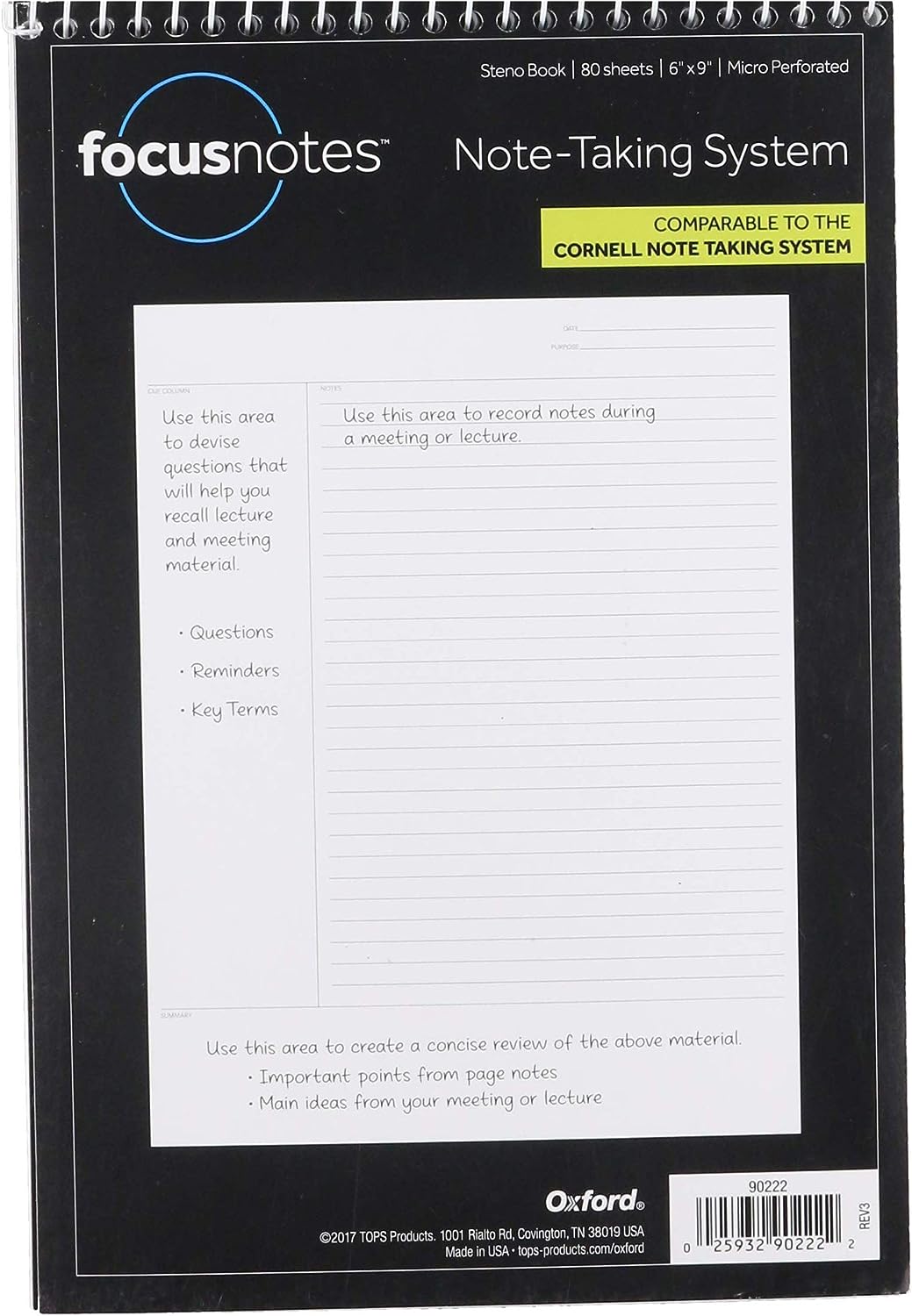 Oxford Innovative Steno Project Ruled Notebook (TOPS), [...]
