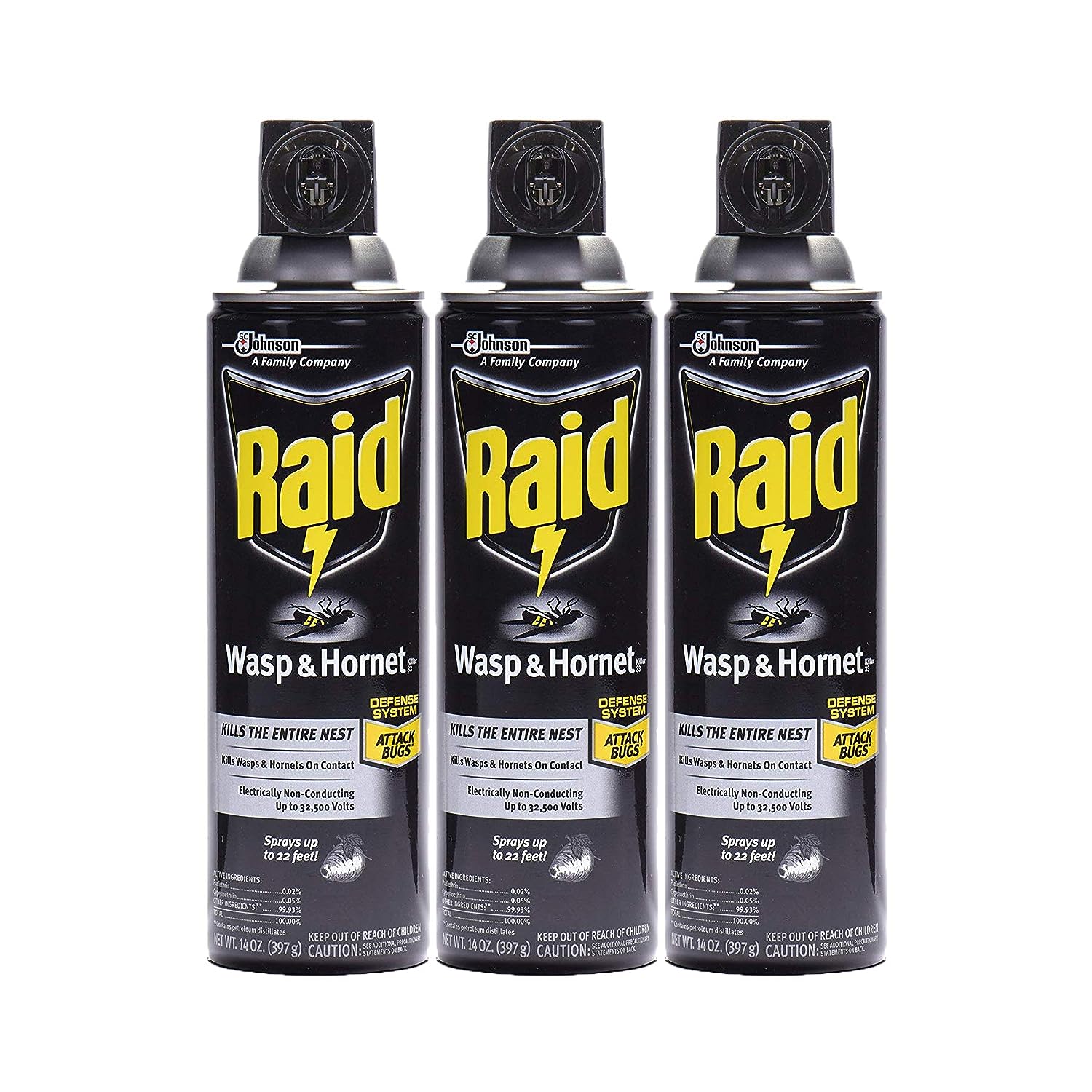 Raid Wasp Hornet Killer Spray (14 Ounce (Pack of 3)