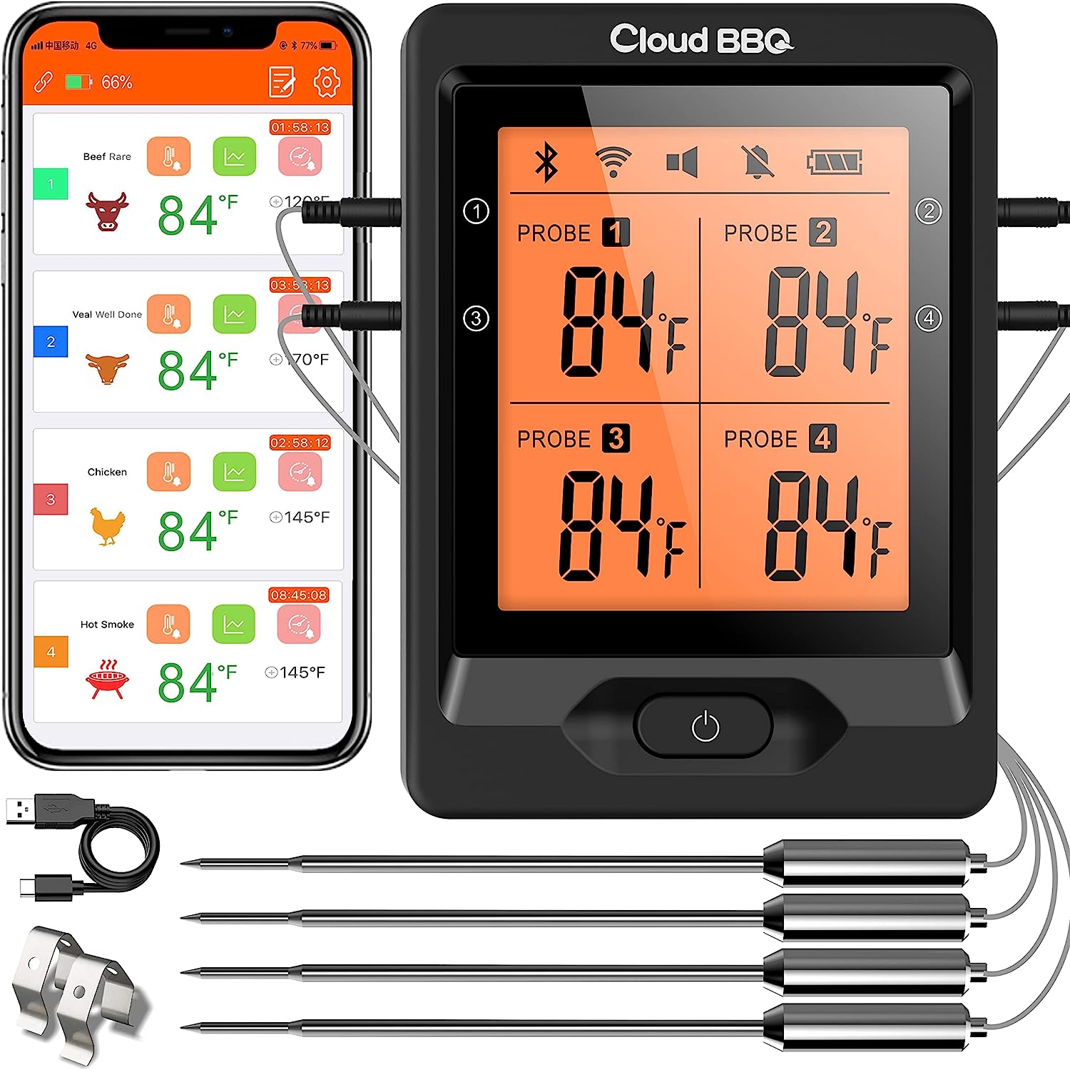 Cloud BBQ Wireless Meat Thermometer of 500FT, [...]