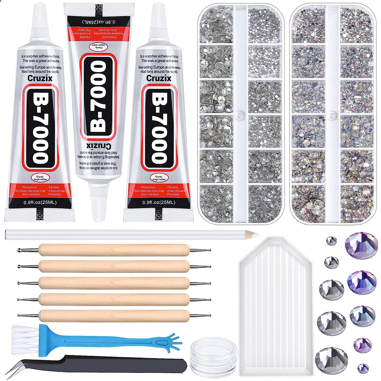 B7000 Clear Glue Bedazzler Kit with Rhinestones, [...]
