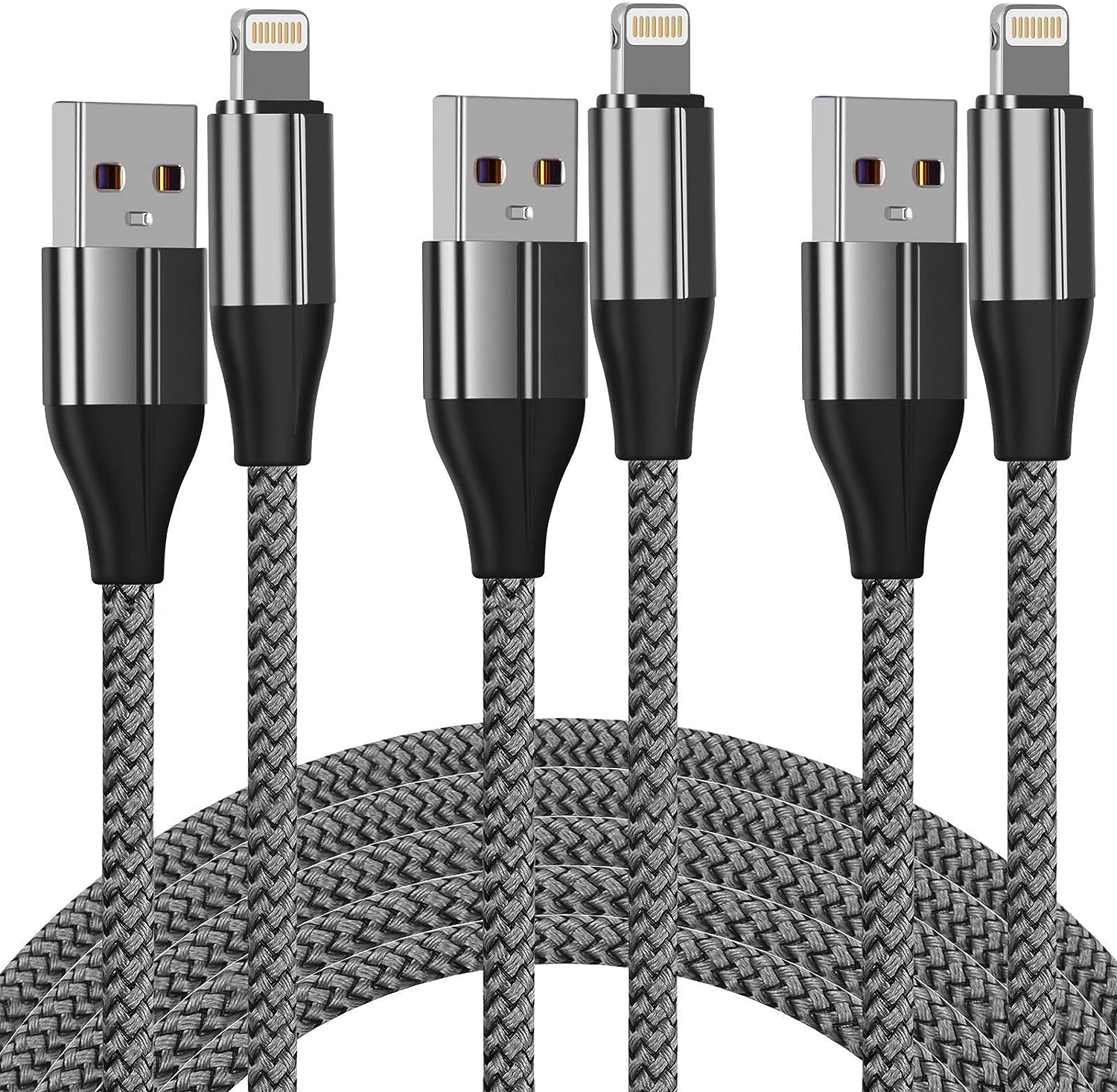 FEEL2NICE iPhone Charger Cable (3 Pack 10 Foot), [MFi [...]