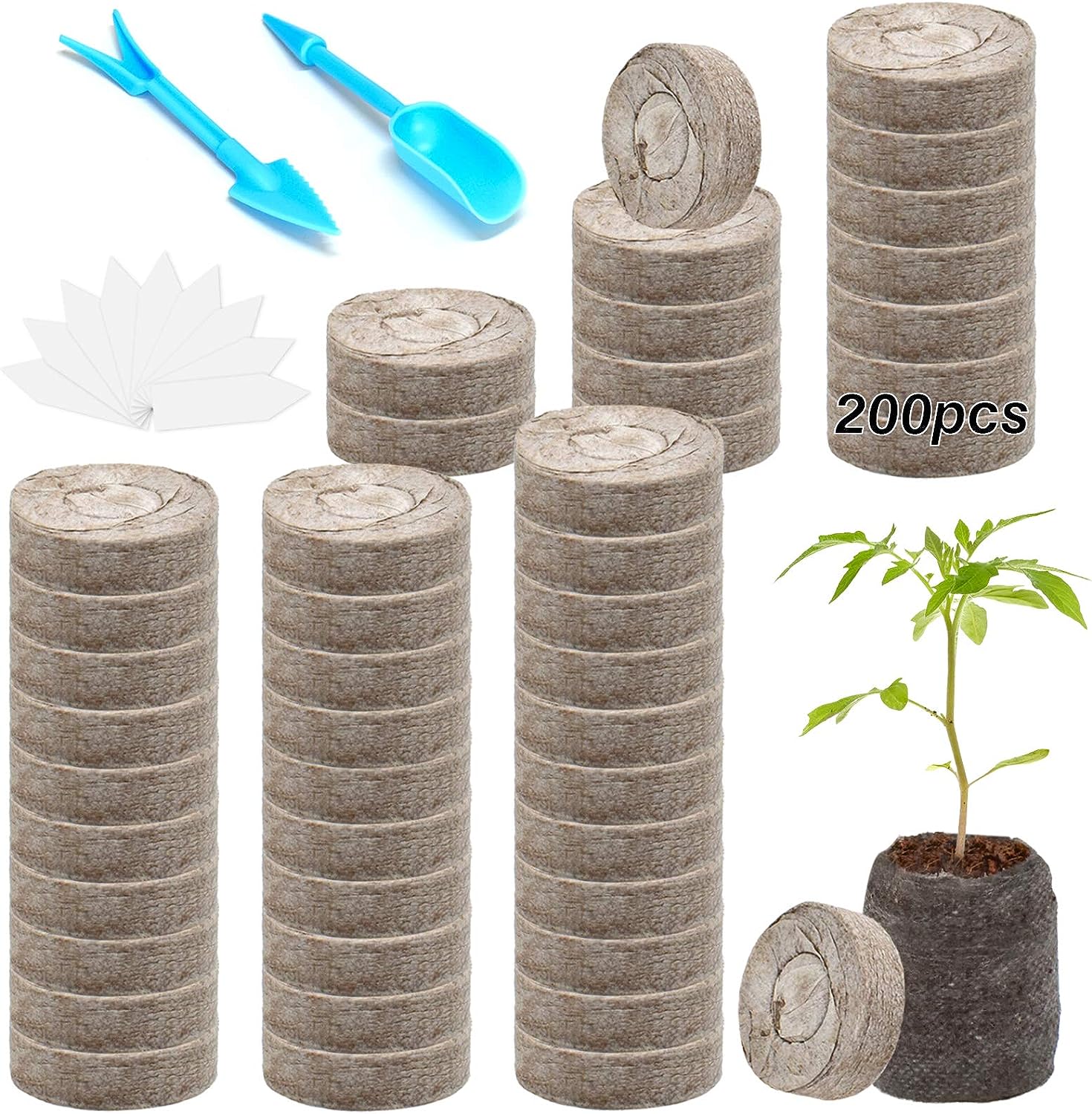 ZeeDix 200 Pcs 30mm Peat Pellets Seed Starter Soil [...]