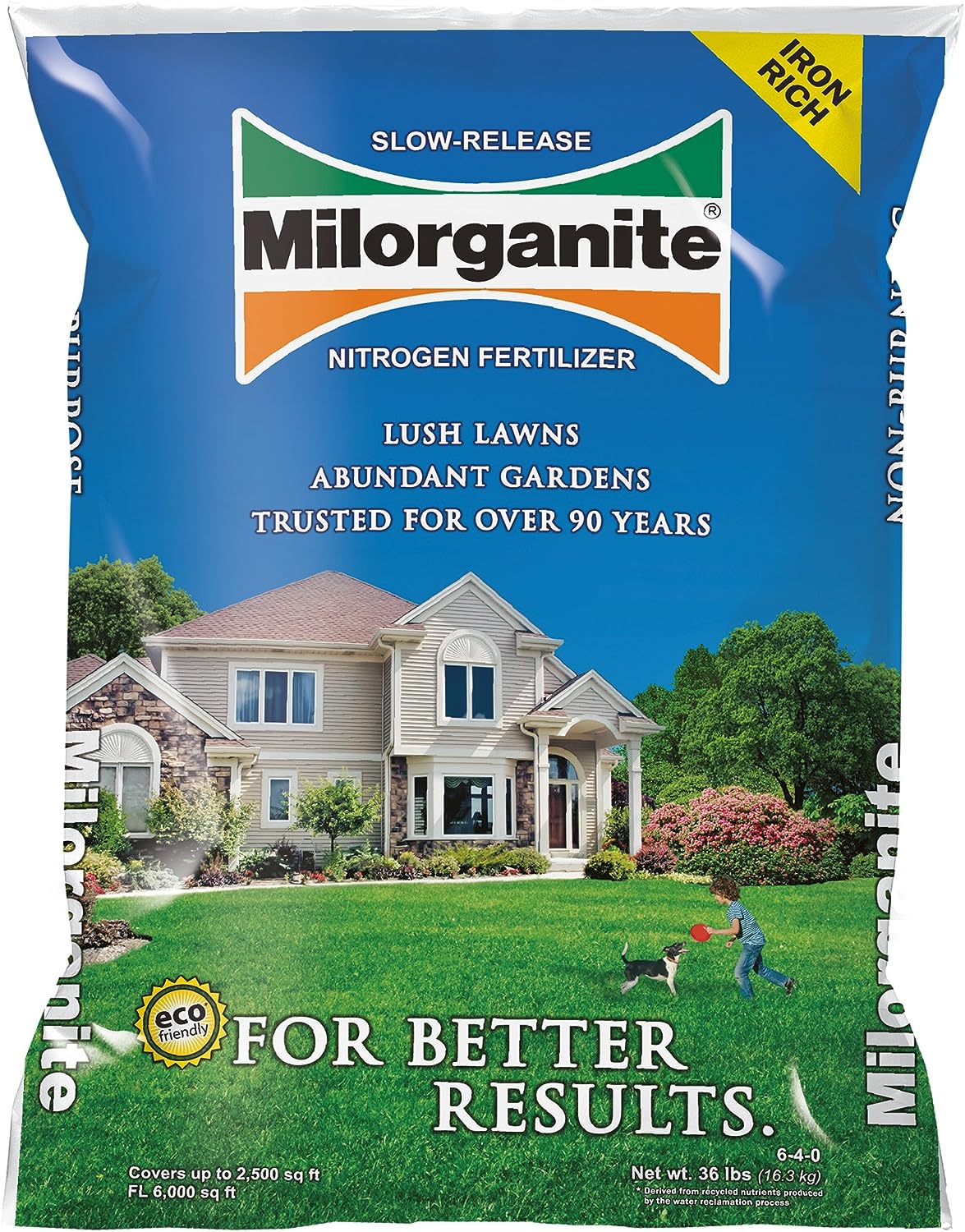 Milorganite 0636 Organic Nitrogen Fertilizer, 32-Pound