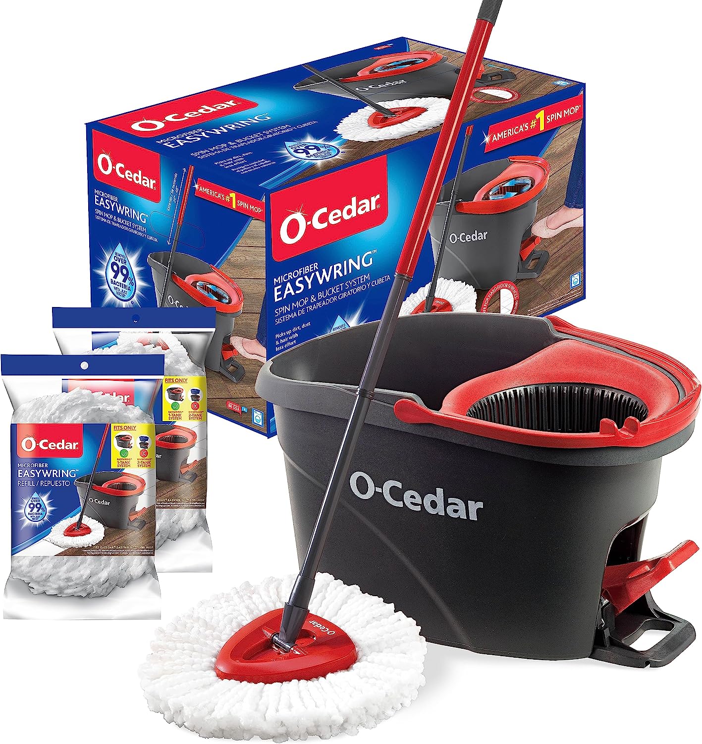 O-Cedar EasyWring Microfiber Spin Mop & Bucket Floor [...]