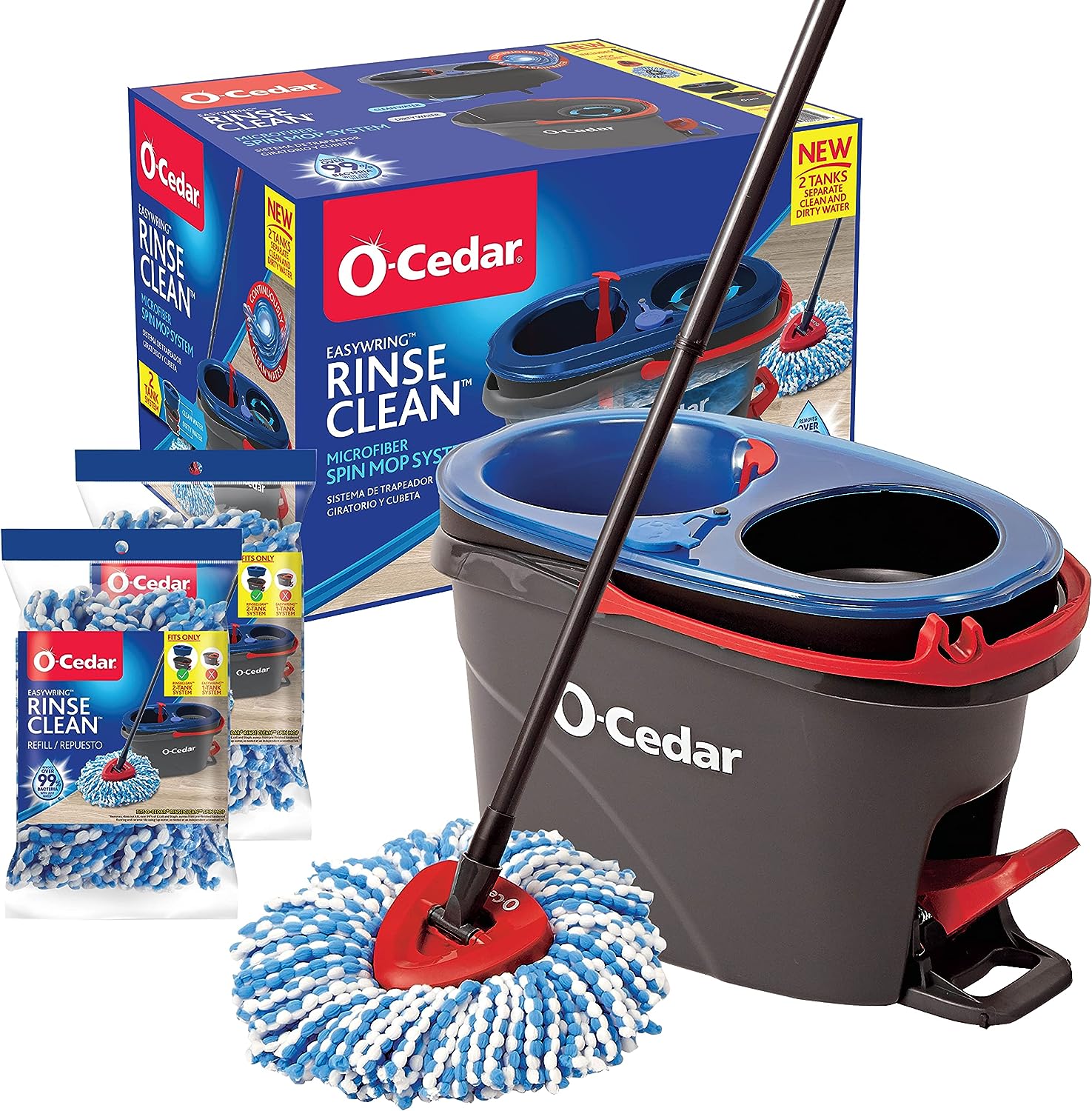 O-Cedar EasyWring RinseClean Microfiber Spin Mop & [...]