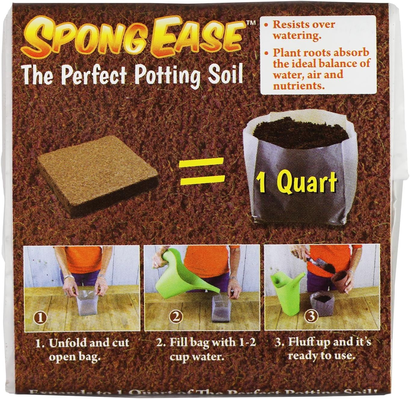 SpongEase Potting Soil 1QT Compressed Coconut Coir for [...]