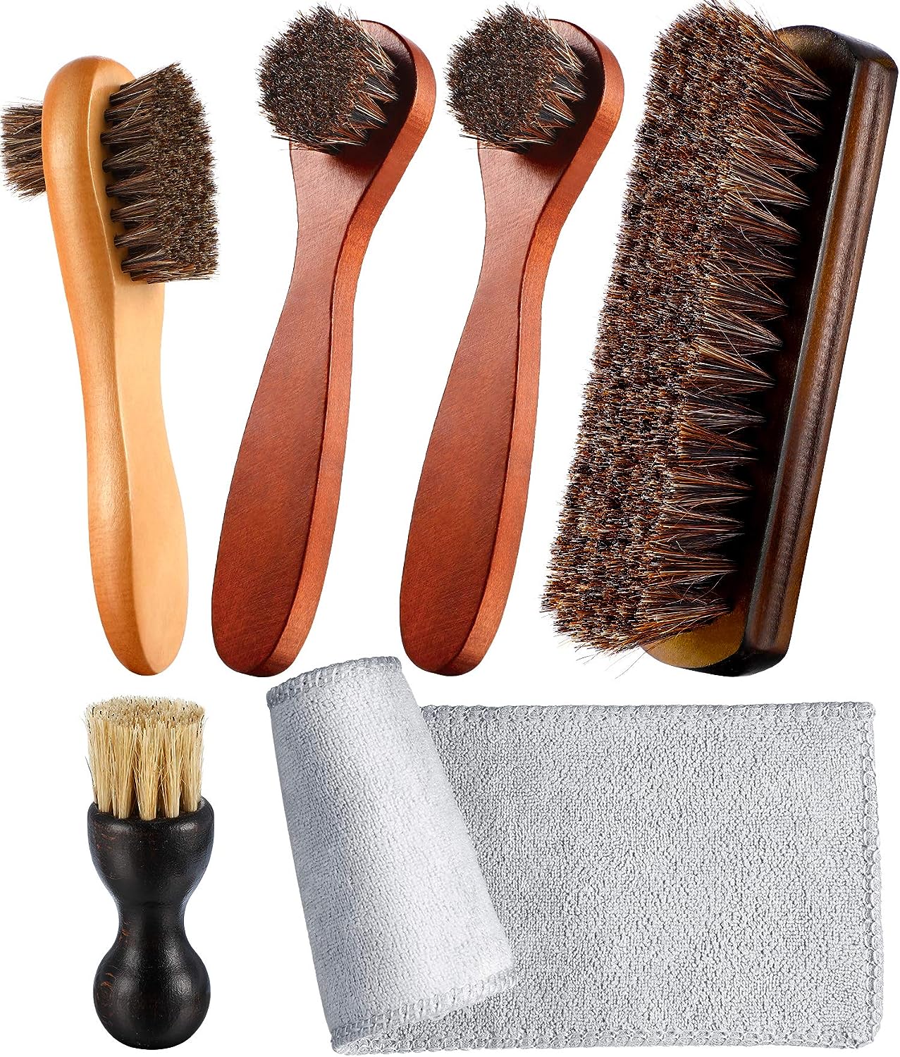 Youngjoy 6 Pieces Horsehair Shine Shoes Brush Kit [...]